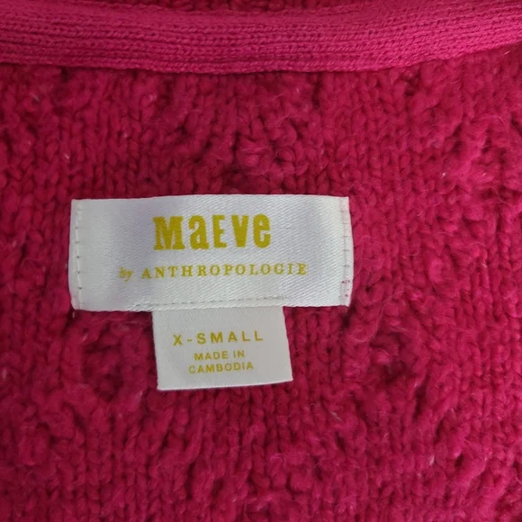 Anthropologie Maeve The Tillie V-Neck Cableknit Pullover Sweater in Pink - Picture 6 of 10